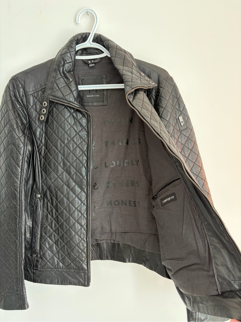 Mauritius Quilted Black Leather Jacket - Women's Moto Style